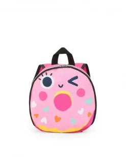 Sac à dos rose pour fille avec donut et cœurs