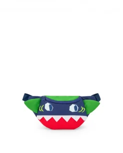 Sac banane bleu marine pour garçon avec détails verts et rouges