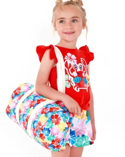 Sac pour fille avec imprimé floral et anses écrues