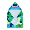 Serviette-poncho bleue et verte pour garçon avec requin