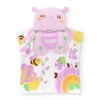 Serviette-poncho pour fille couleur lilas avec imprimé