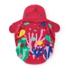 Serviette-poncho pour fille avec imprimé marin et capuche brodée