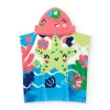 Serviette-poncho pour garçon avec étoile de mer et motifs marins