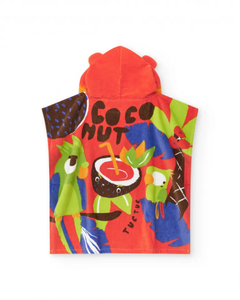 Serviette-poncho pour garçon avec capuche d'animal