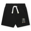 Short noir en polaire pour garçon avec taille ajustable