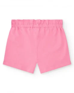 Short rose pour fille avec taille élastique
