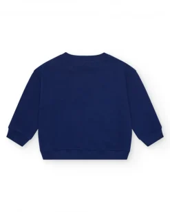 Sweat bleu marine pour garçon avec nageoires 3D