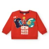 Sweat garçon rouge imprimé chiffres et calculatrice collection Big Brains