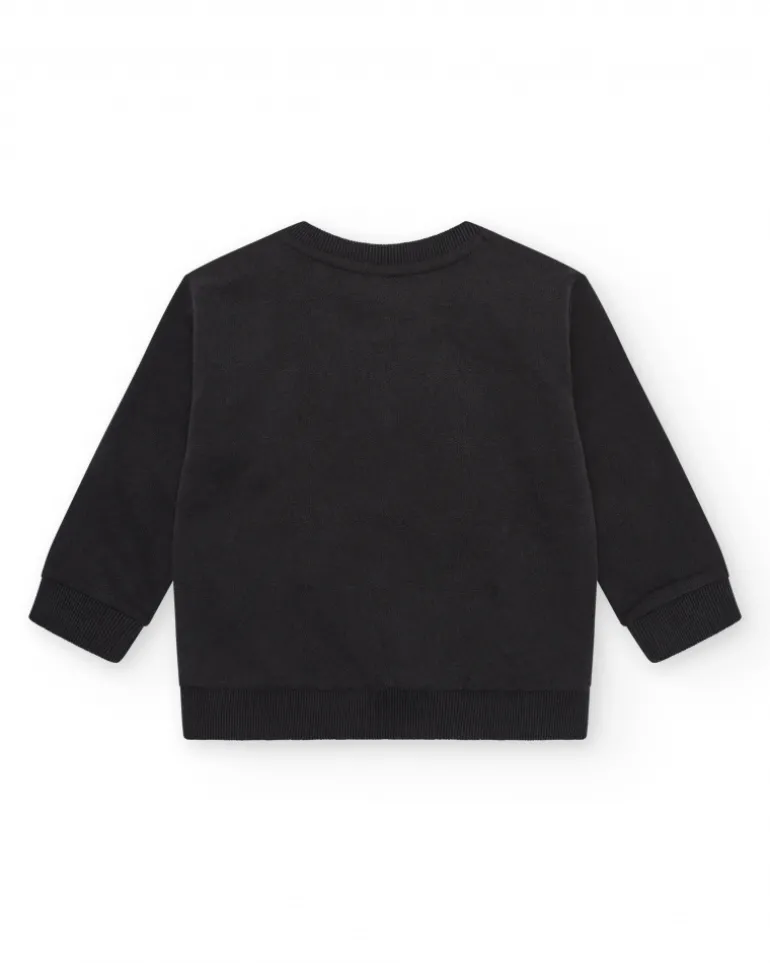 Sweat noir pour garçon avec skate et phrases