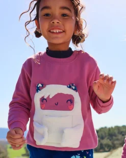 Sweat rose motif ours polaire pour fille de la collection Freezy