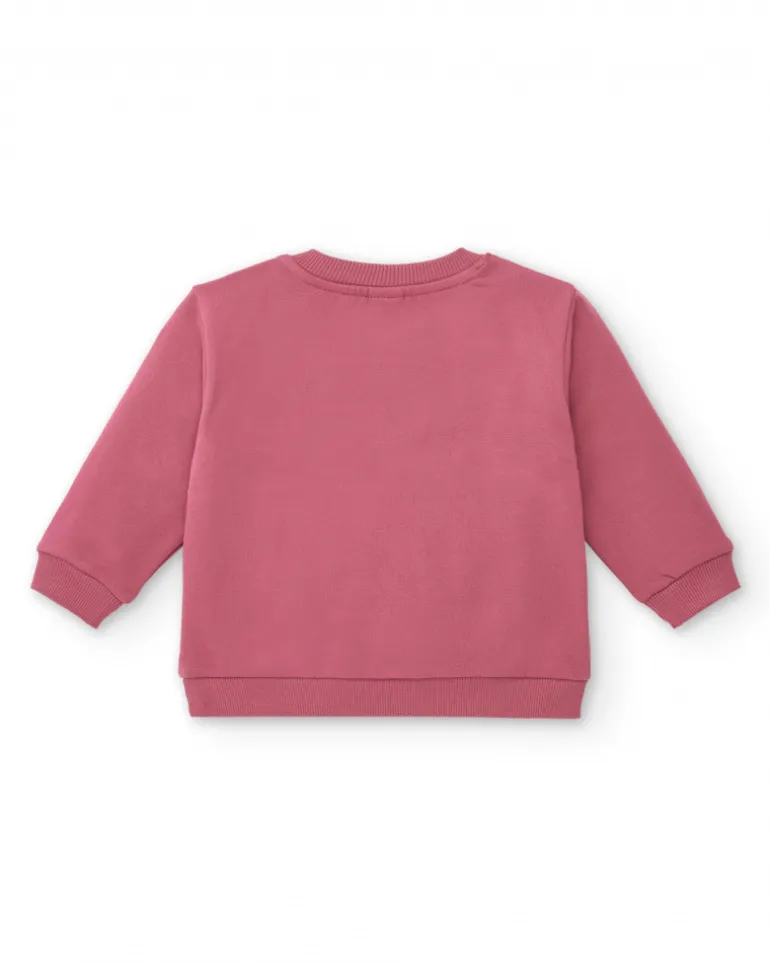 Sweat rose motif ours polaire pour fille de la collection Freezy