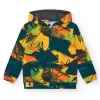 Sweatshirt pour garçon en jaune avec capuche et fermeture éclair.