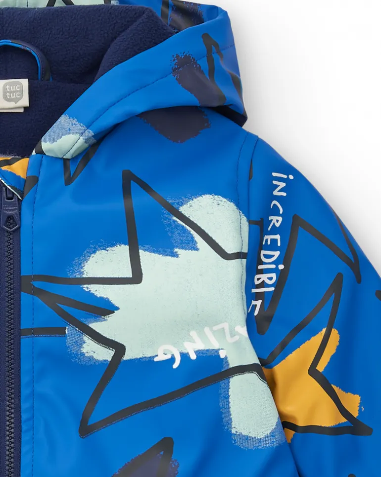 Trench imperméable garçon bleu imprimé étoiles Amazing collection