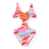 Trikini multicolore pour fille avec visage d’animal décoratif