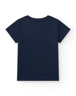 T-shirt à manches courtes pour garçon en noir avec imprimé frontal.