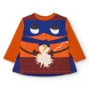 T-shirt à manches longues pour garçon de couleur orange avec imprimé super-héros de la collection Super Natural