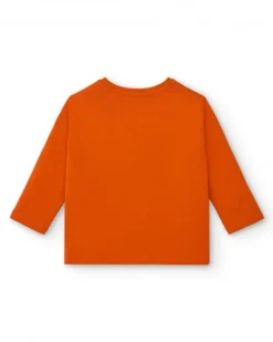 T-shirt à manches longues pour garçon imprimé super-héros orange collection Super Natural