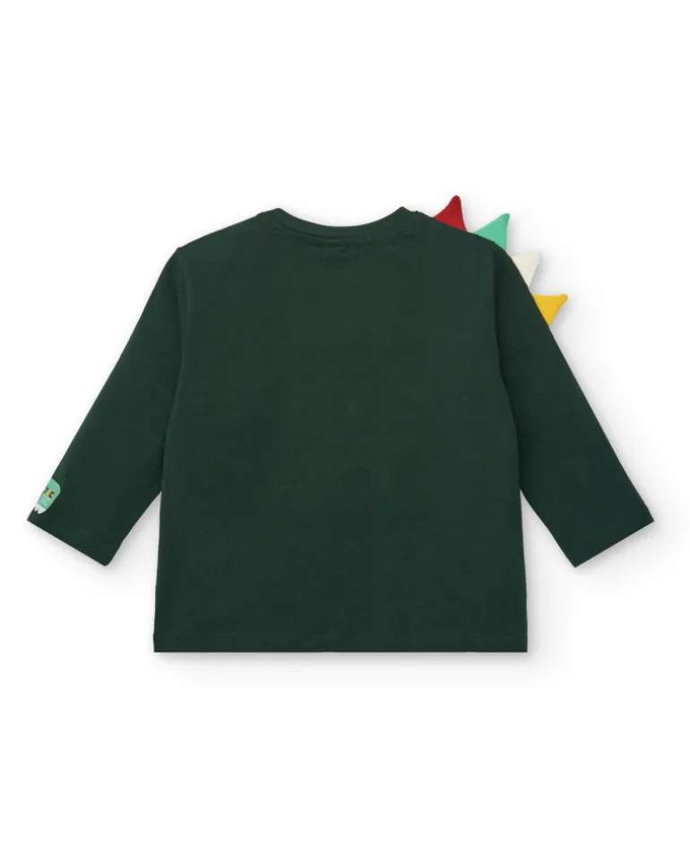 T-shirt à manches longues pour garçon avec motif dinosaure et fermeture éclair Collection Cyber Dino