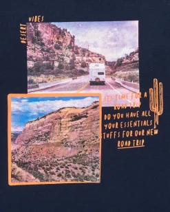 T-shirt à manches longues pour garçon en bleu avec design sur les aventures.