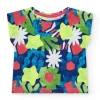 T-shirt bleu pour fille avec imprimé floral
