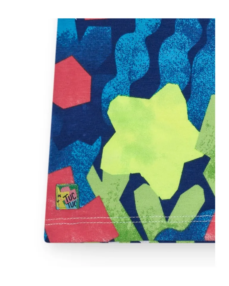 T-shirt bleu pour fille avec imprimé floral