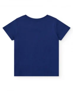 T-shirt bleu pour garçon avec imprimé géométrique