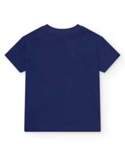 T-shirt bleu pour garçon avec phrase "Having a Great Time"