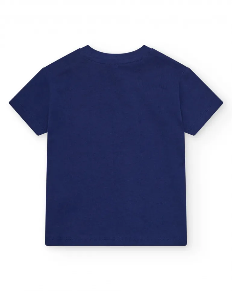 T-shirt bleu pour garçon avec phrase "Having a Great Time"