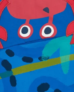 T-shirt bleu pour garçon avec imprimé de crabe et boutons à l’