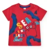 T-shirt en tricot rouge pour garçon avec imprimé de crabe