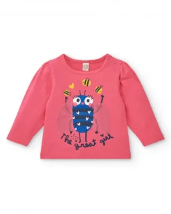 T-shirt fille fuchsia imprimé abeille Amazing collection