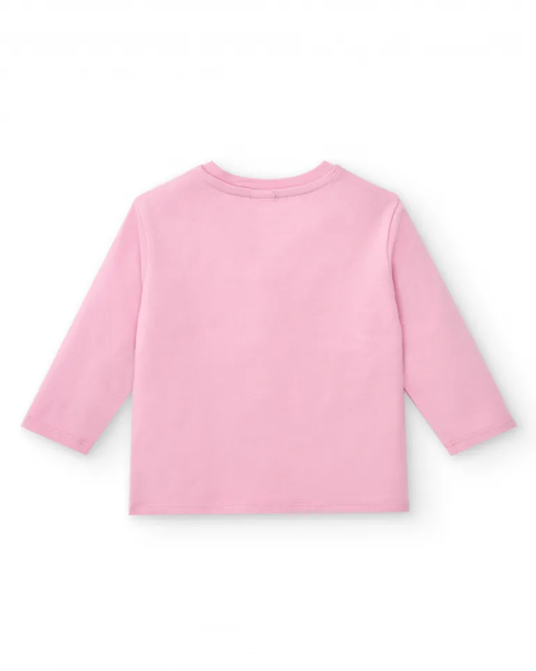 T-shirt fille rose imprimé crayons de couleur collection Big Brains
