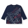 T-shirt garçon bleu marine imprimé "Super Cool" de la collection Big Brains