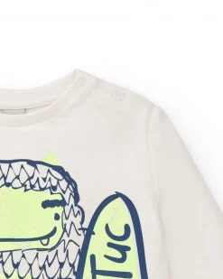 T-shirt manches longues imprimé Yéti et planche de surf pour garçon de la collection Freezy