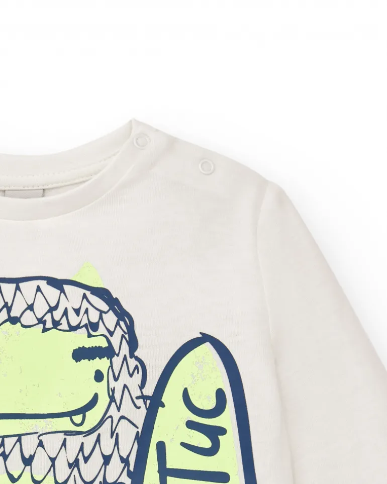 T-shirt manches longues imprimé Yéti et planche de surf pour garçon de la collection Freezy