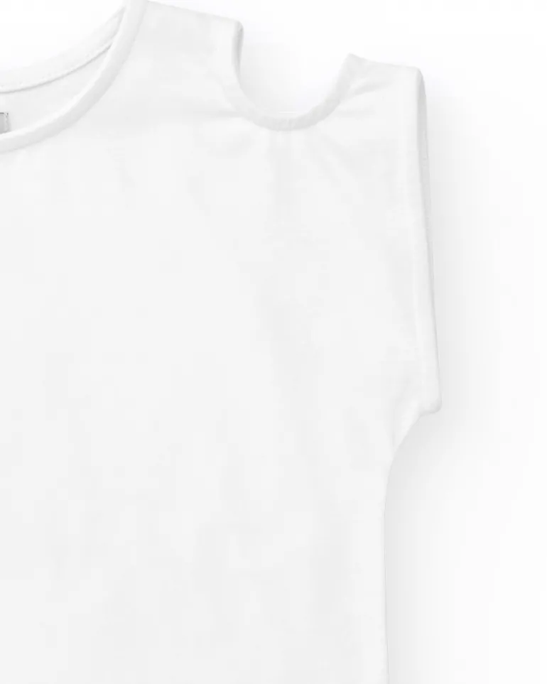 T-shirt pour fille en blanc avec épaules dénudées
