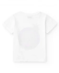 T-shirt pour garçon en blanc avec imprimé tropical