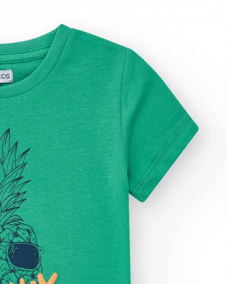 T-shirt pour garçon en vert avec imprimé
