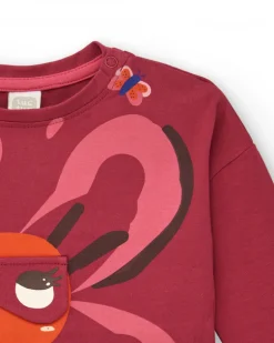 T-shirt rouge pour fille avec imprimé super-héros de la collection Super Natural