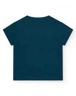 T-shirt vert et jaune pour garçon avec design de lunettes
