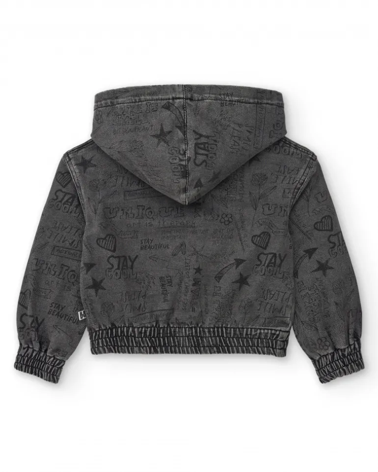 Veste en jean à capuche imprimée collection Rebel Dreamers