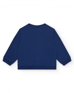 Veste en polaire bleue pour fille avec cœur sur la poitrine et fermeture éclair