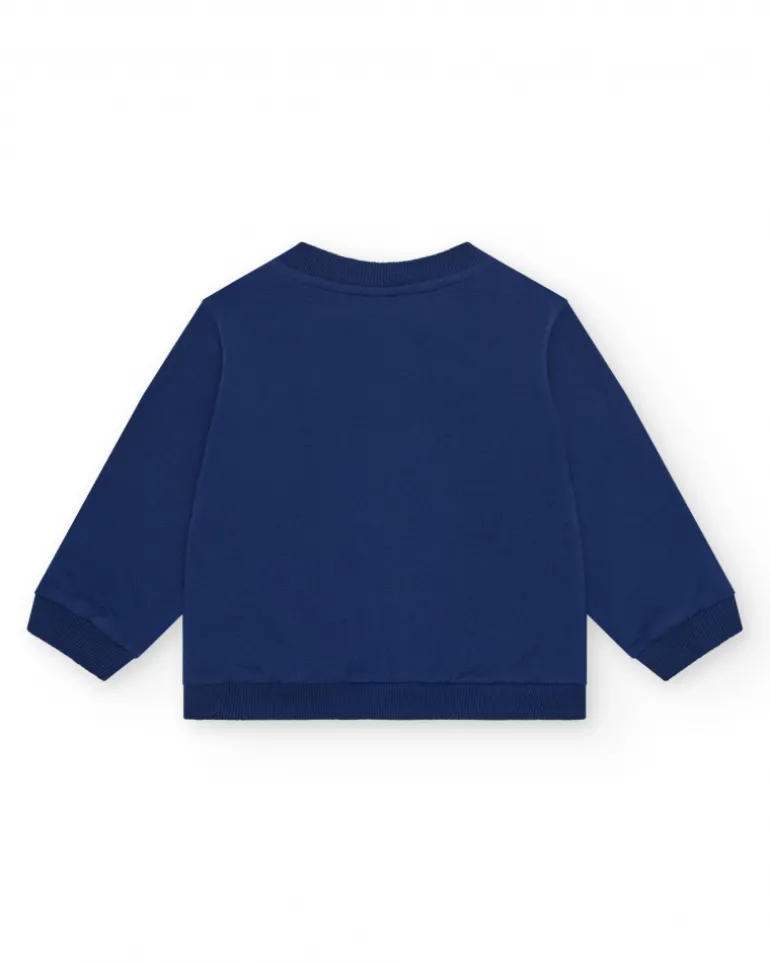 Veste en polaire bleue pour fille avec cœur sur la poitrine et fermeture éclair