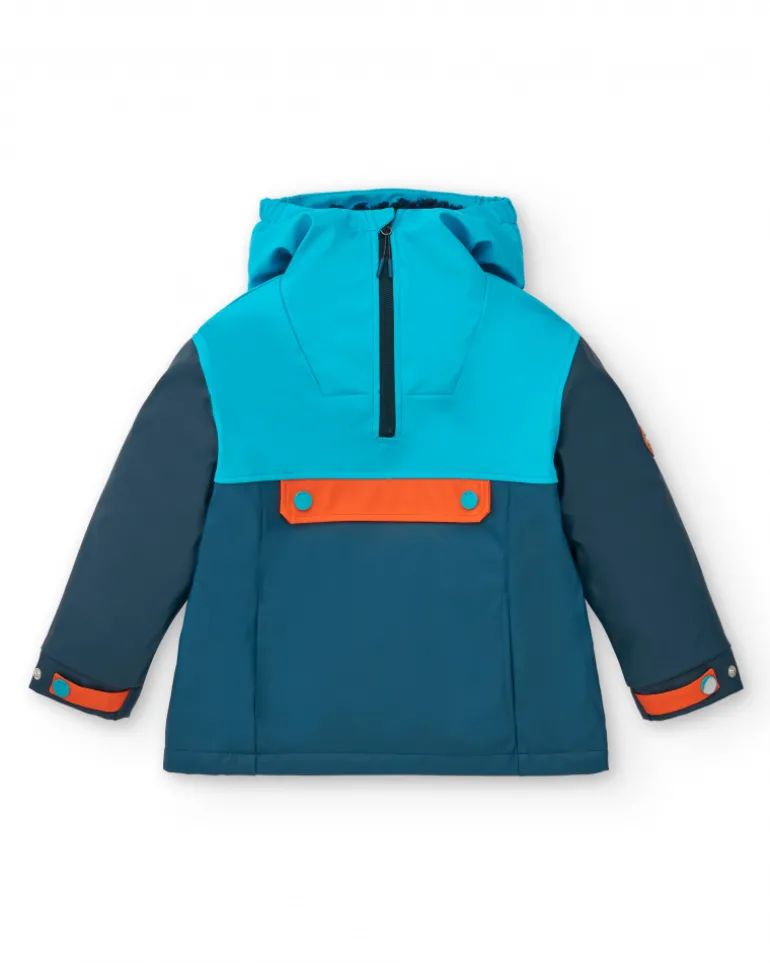 Veste garçon bleue avec détails orange collection Icebreaker