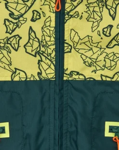Veste imperméable pour garçon verte à motif géométrique collection Soulvivor