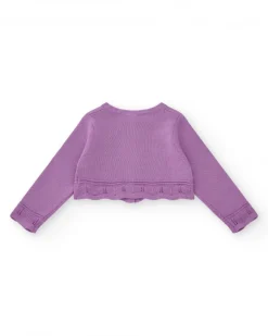 Veste lilas pour fille avec boutons et détails