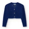 Veste pour fille en bleu avec boutons décoratifs