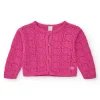 Veste rose pour fille avec boutons frontaux