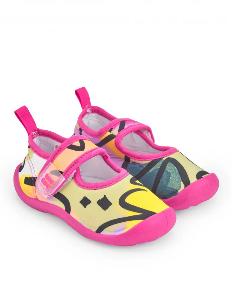 Zapato de agua para niña multicolor con cierre de velcro